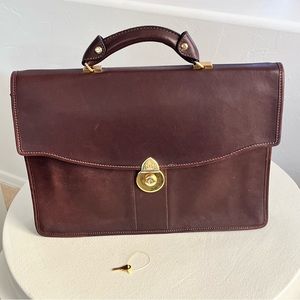 PRINCIPE Vintage Leather Computer / Briefcase Made in Italy With Key